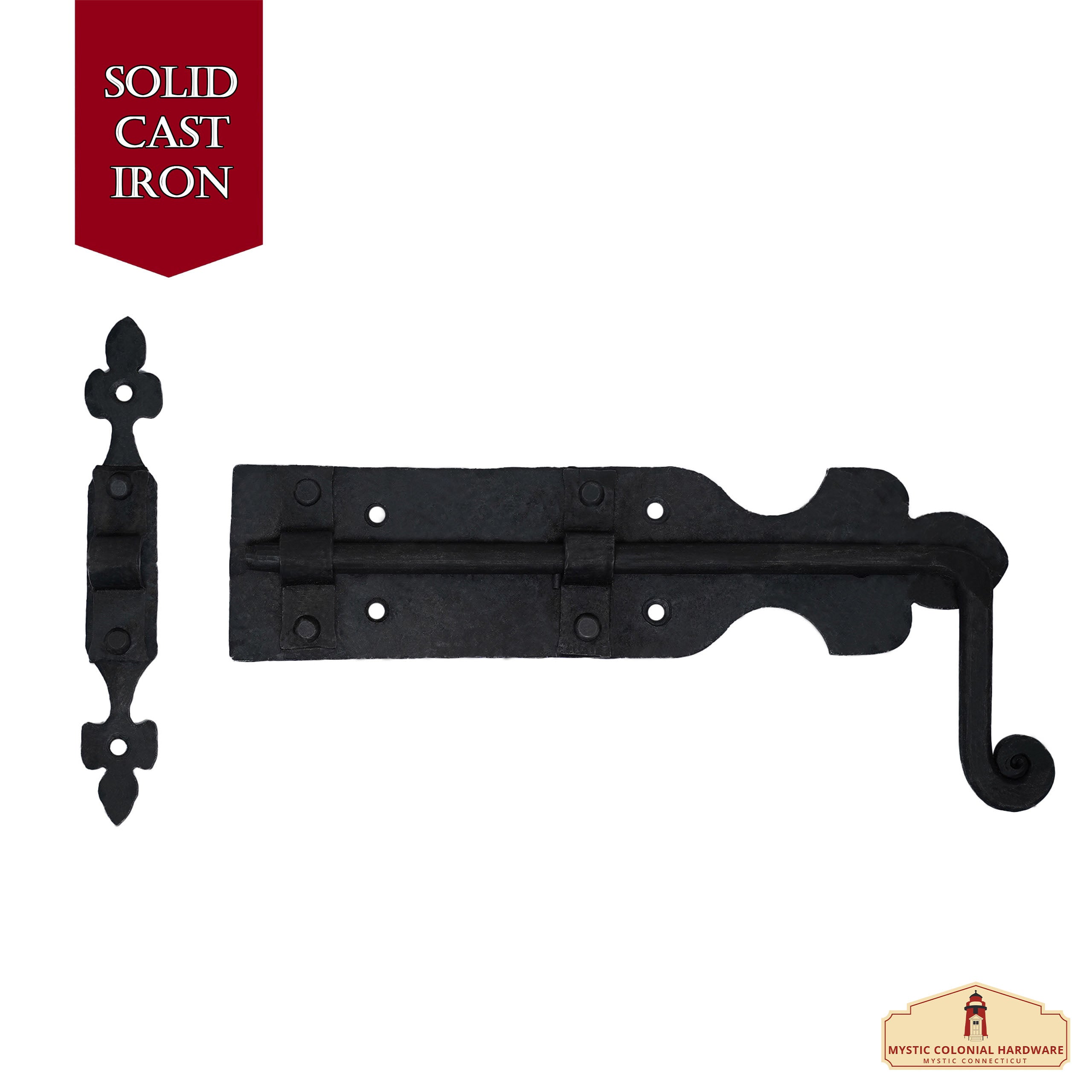 Mystic Colonial Hardware Catenaccio cancello ferro battuto 30 cm nero