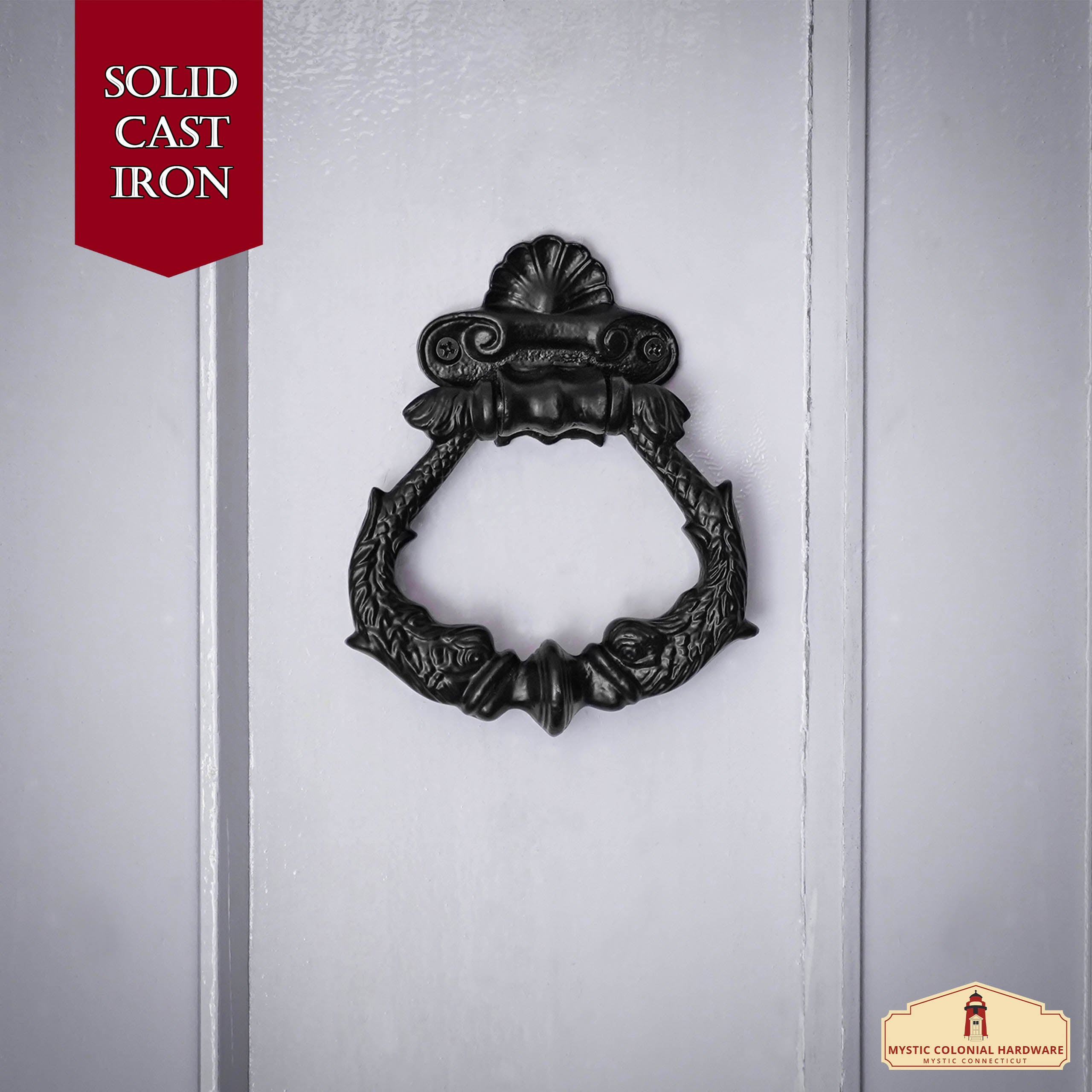 Mystic Colonial Hardware Battente porta anello ferro nero 15 cm