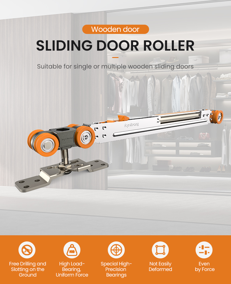 TopStrong 45KG Carrello Porta Scorrevole Legno Ammortizzato