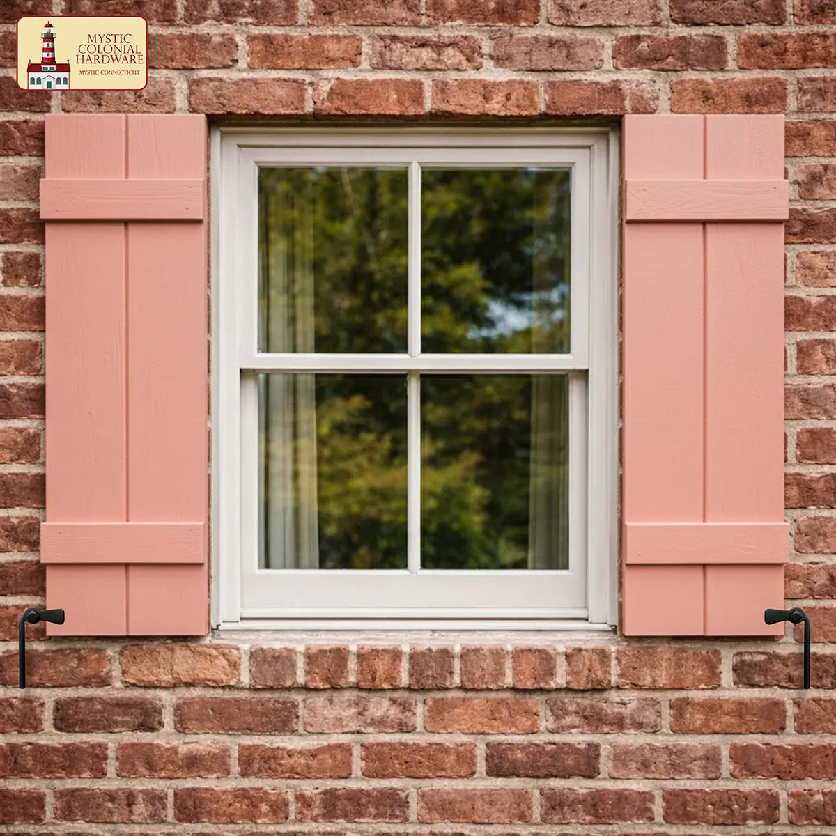 Mystic Colonial Hardware Fermapersiane ghisa nera 2pz esterno