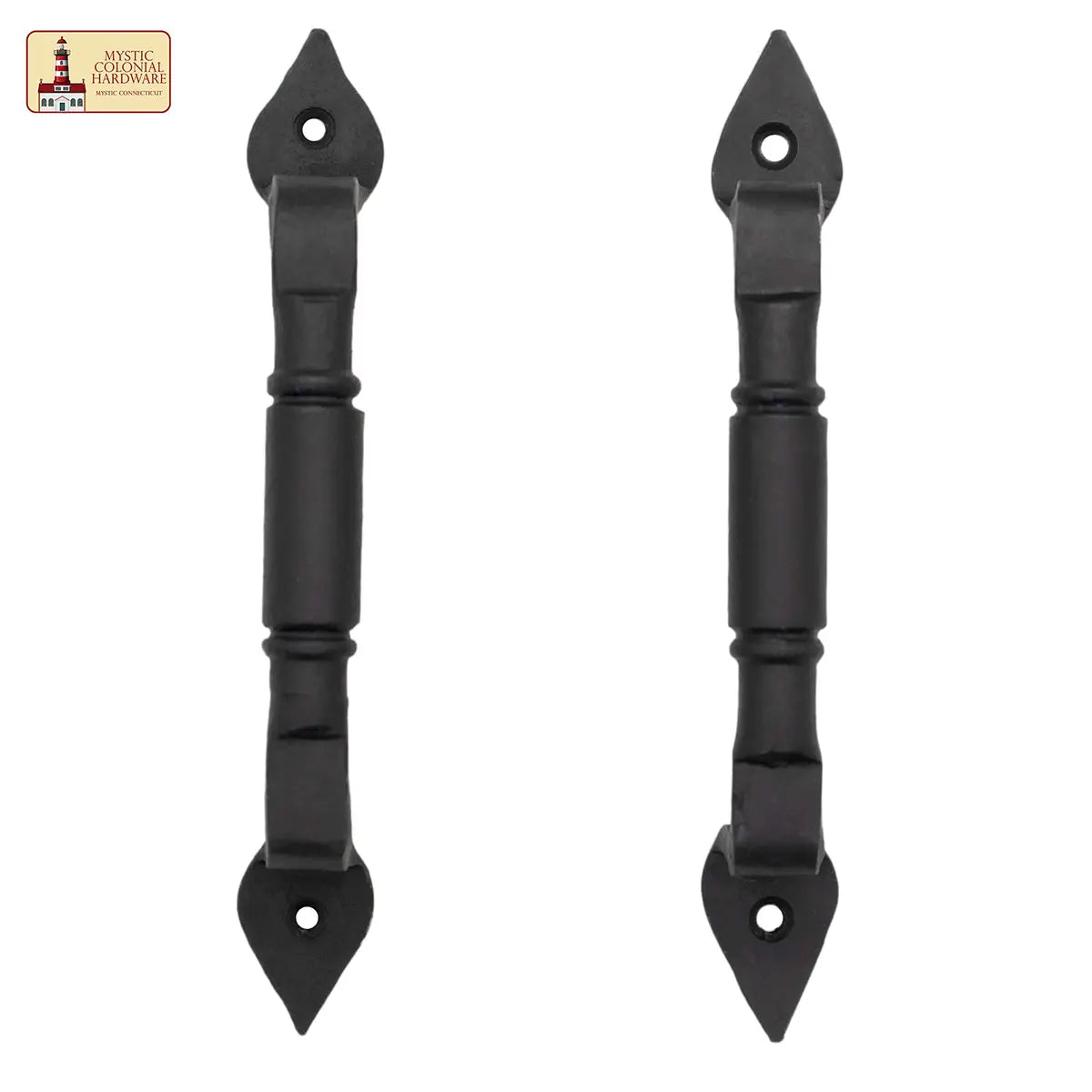 Mystic Colonial Hardware maniglione ferro battuto nero set 2 pezzi