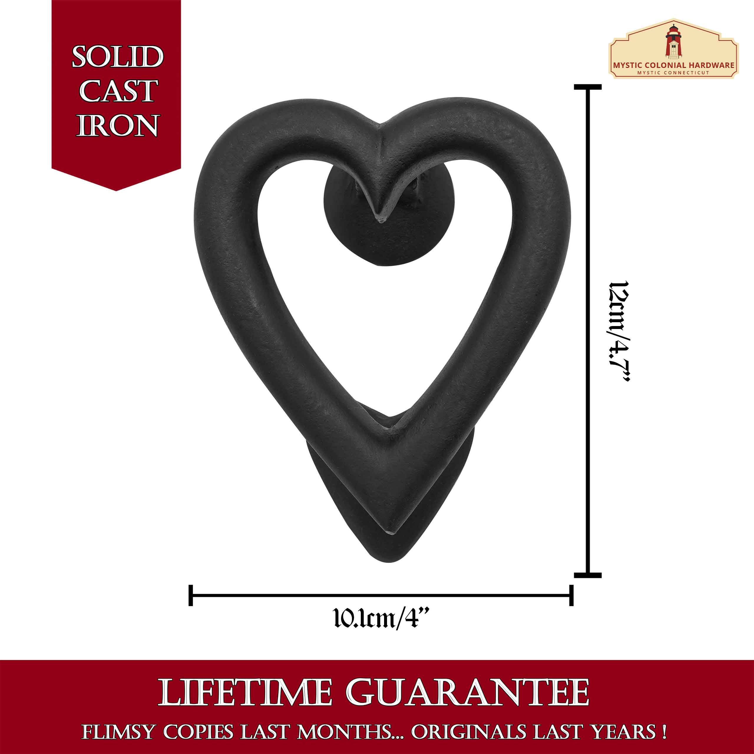 Mystic Colonial Hardware Battente porta cuore ferro battuto nero