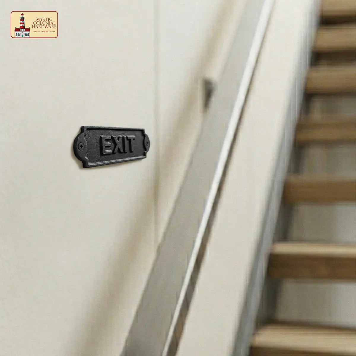 Mystic Colonial Hardware Exit targa porta ghisa nera uscita