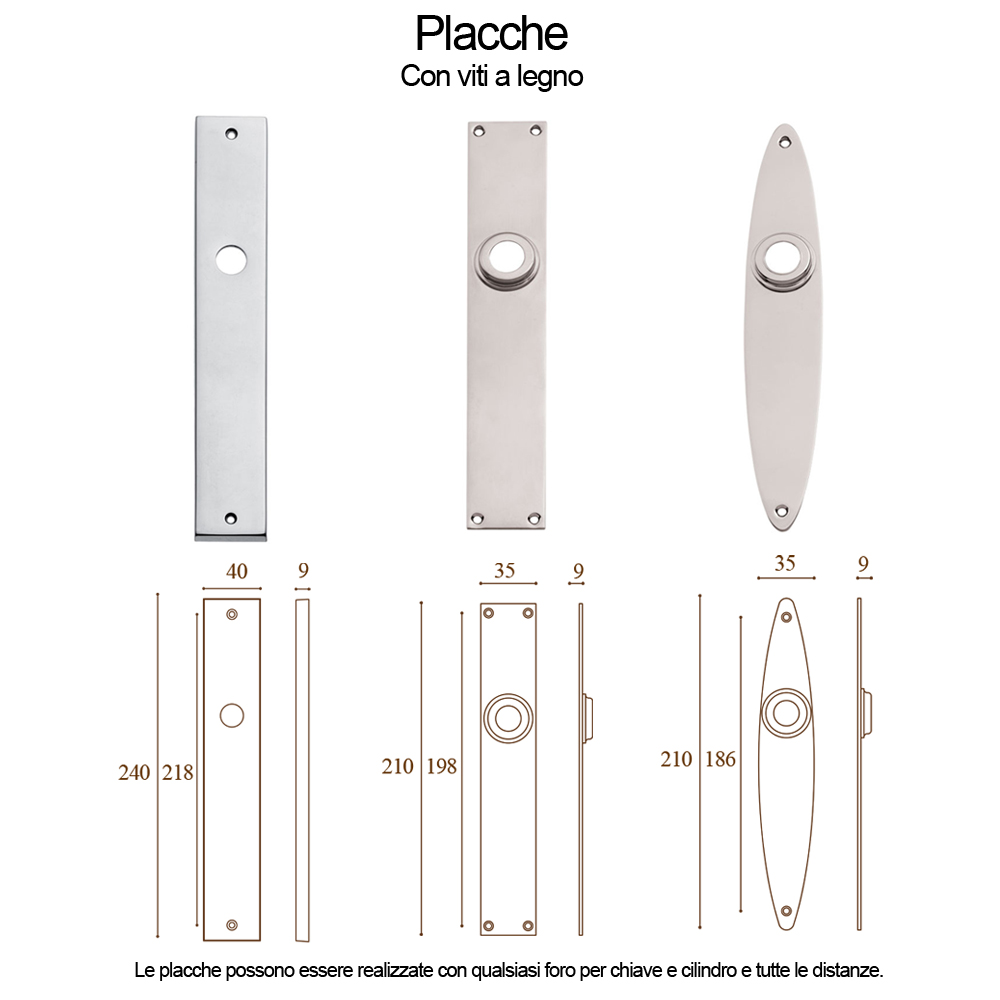Spinardi placca viti legno per chiave e cilindro