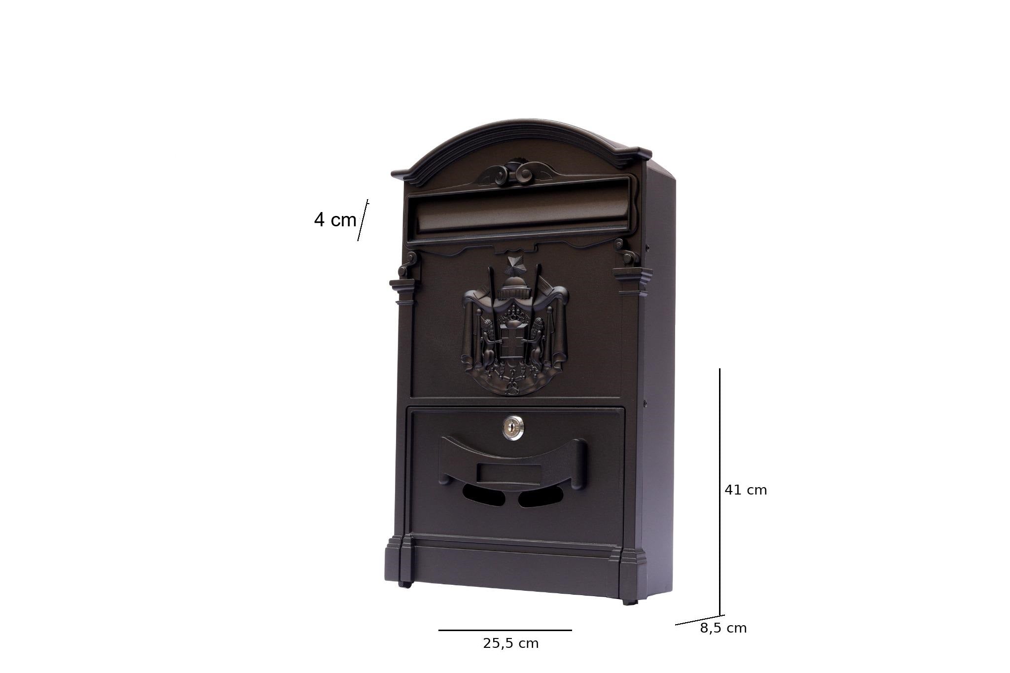 BOXOB Regia 994 cassetta postale in alluminio nero esterno