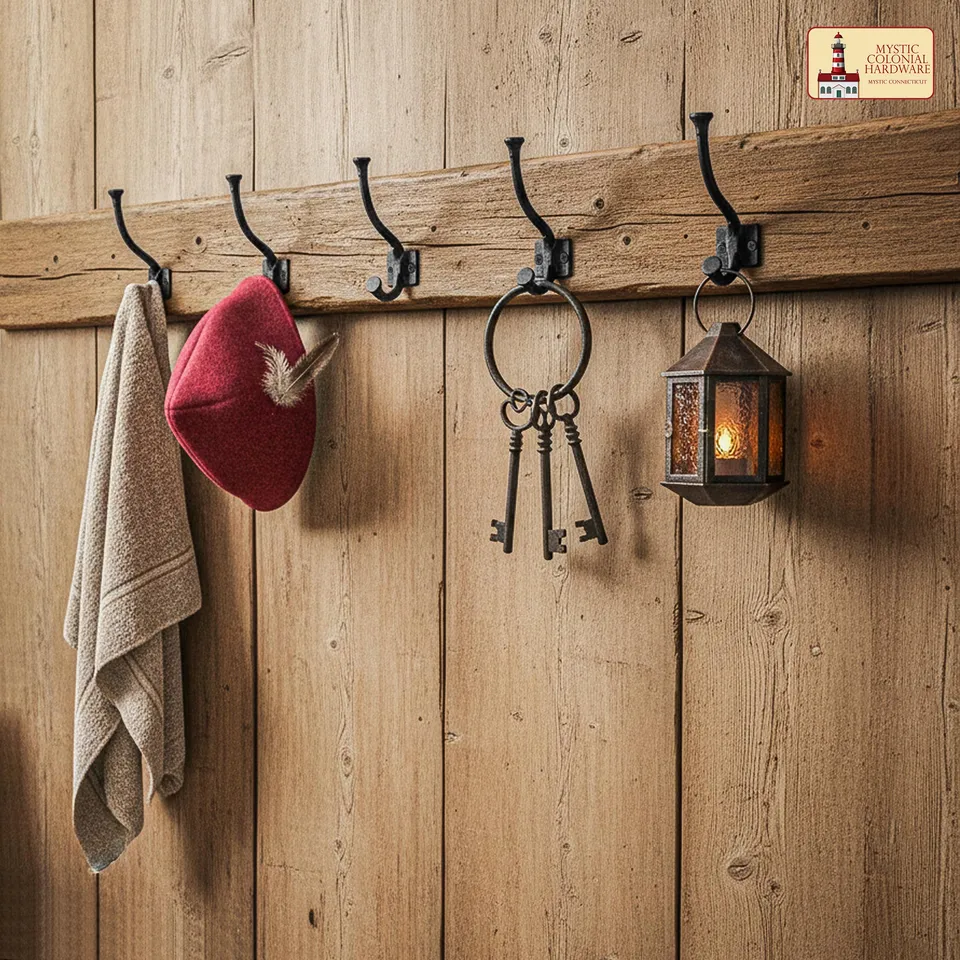 Mystic Colonial Hardware Ganci parete ghisa nera 13 cm 2pz