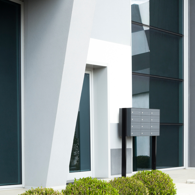 Silmec Square 400 cassetta postale alluminio anteriore