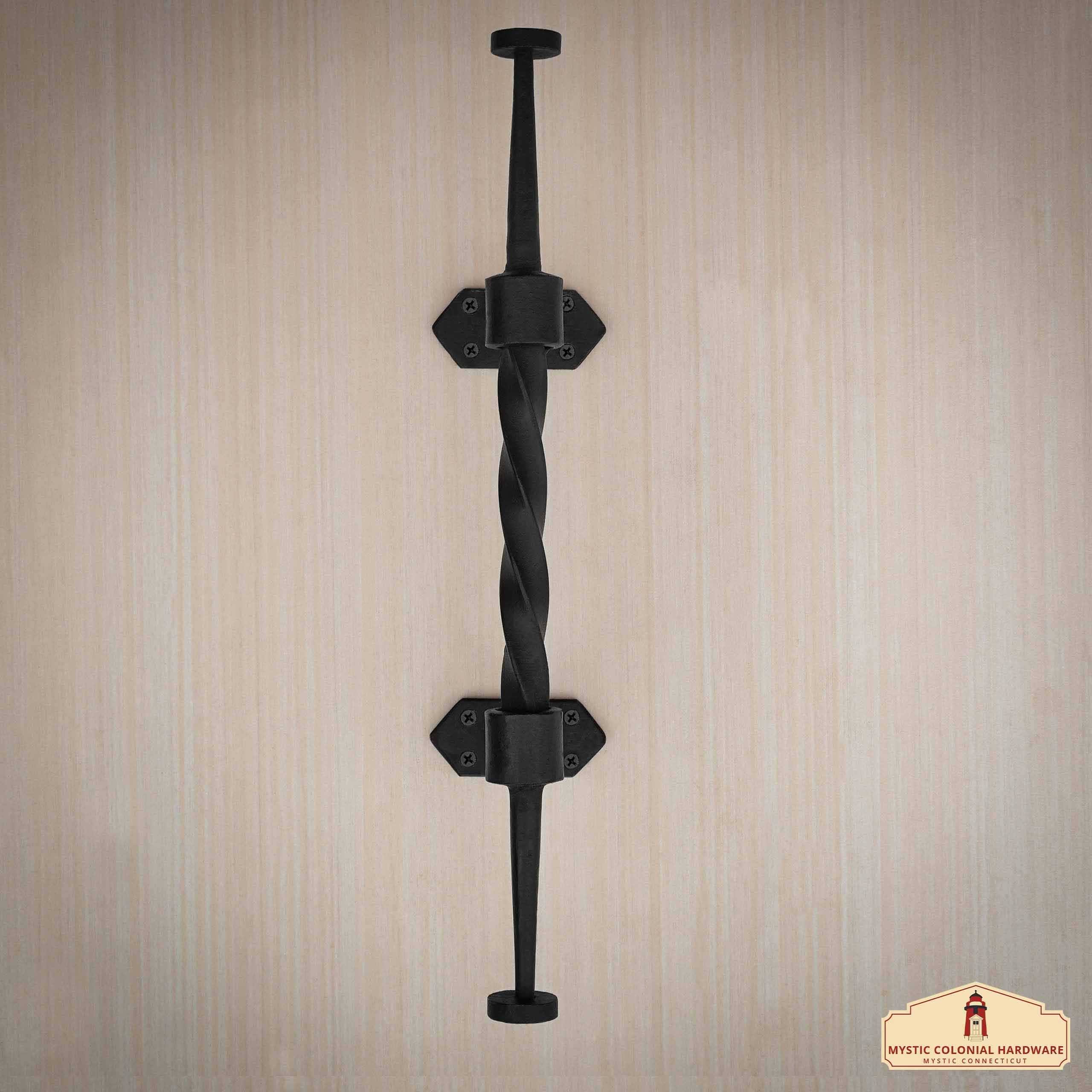 Mystic Colonial Hardware maniglione porta ferro battuto 41,9 cm nero