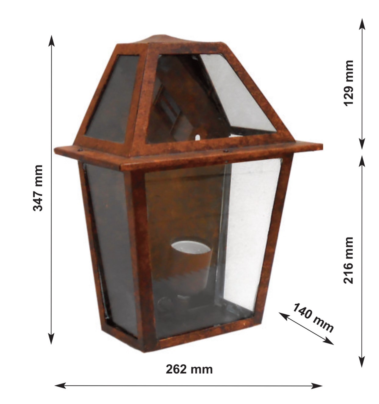 Spinardi mezzalanterna a parete lampada 60W