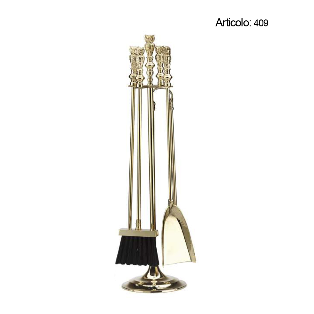 Spinardi 409 set attrezzi camino ottone