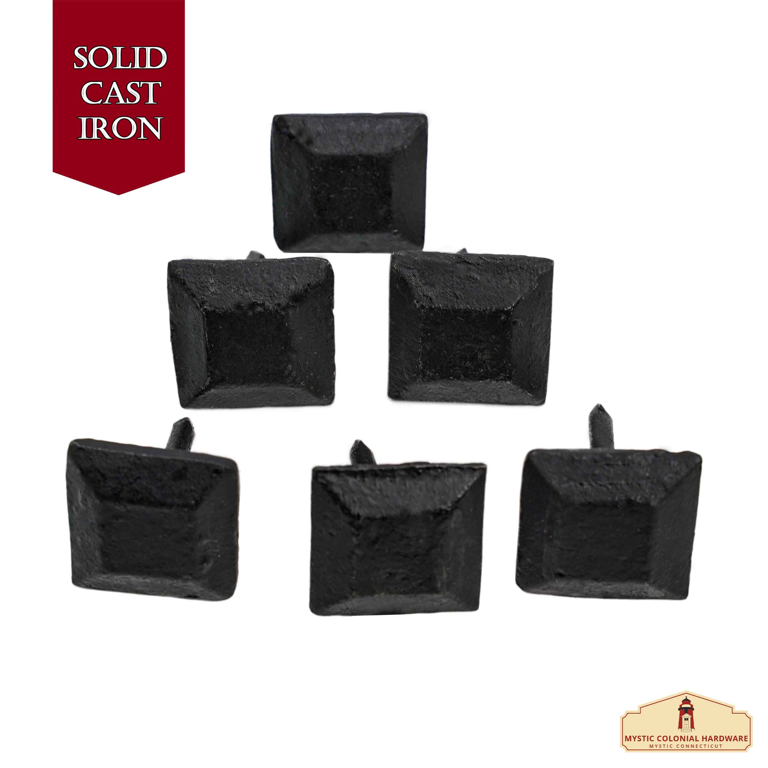 Mystic Colonial Hardware chiodi ferro decorativi neri set 6 pezzi