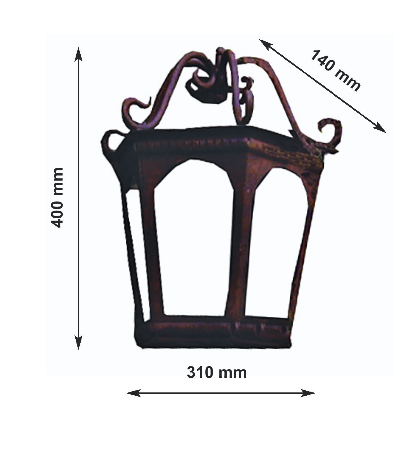 Spinardi lanterna a parete in ottone 60W