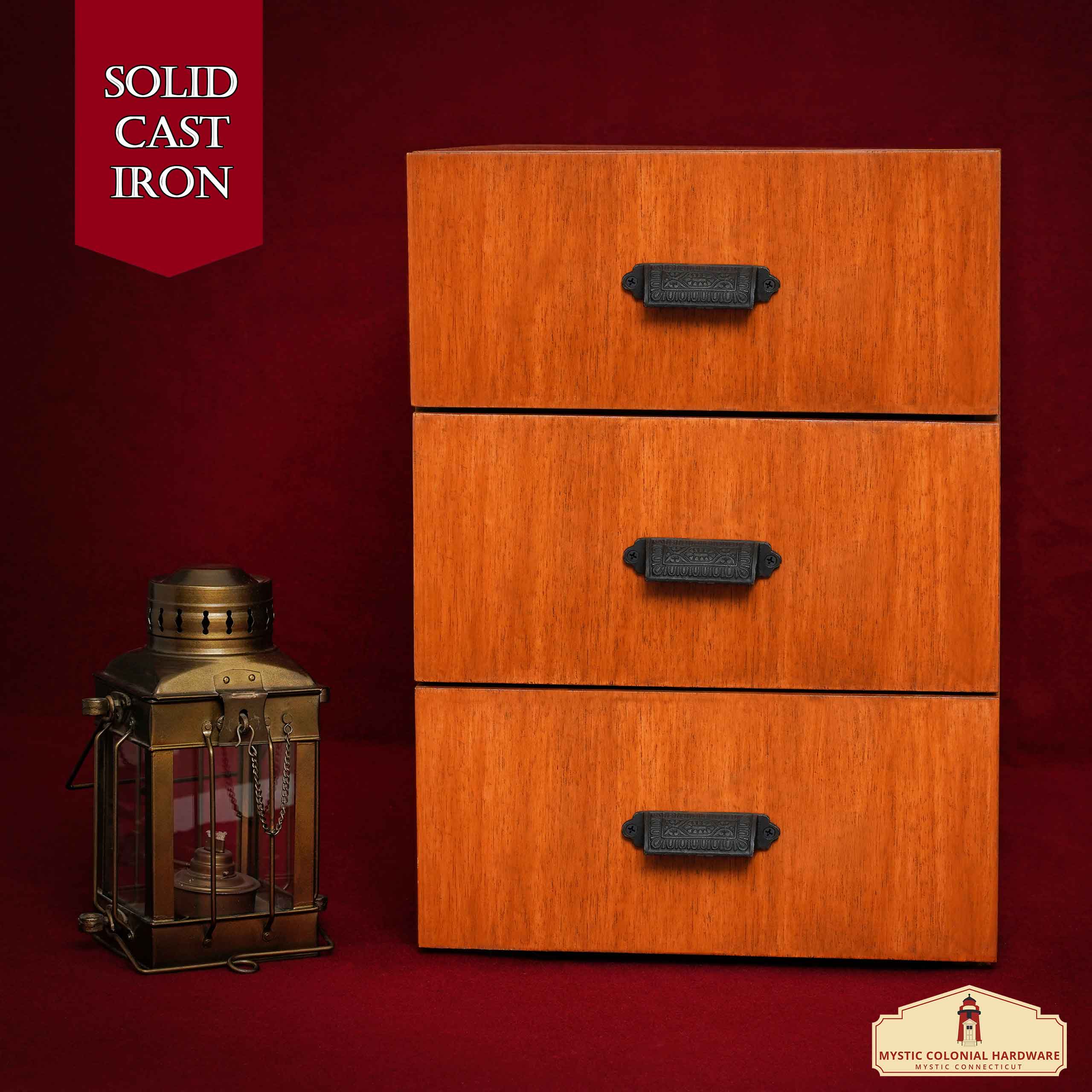 Mystic Colonial Rustic 9,3x2,2 cm maniglie cassetti ghisa set 4 pezzi