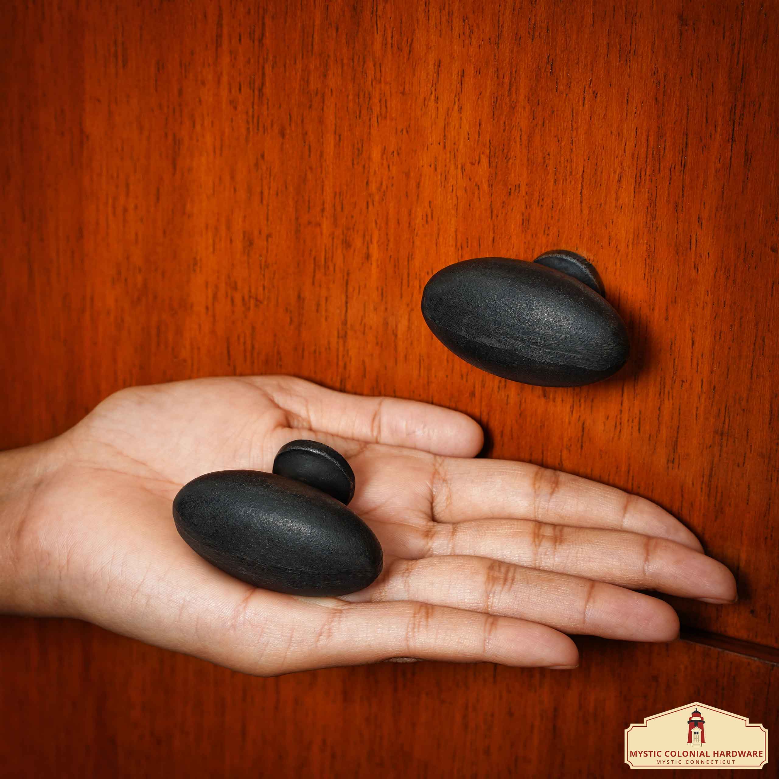 Mystic Colonial Hardware pomello ferro battuto 5,5 cm set 4 pezzi nero