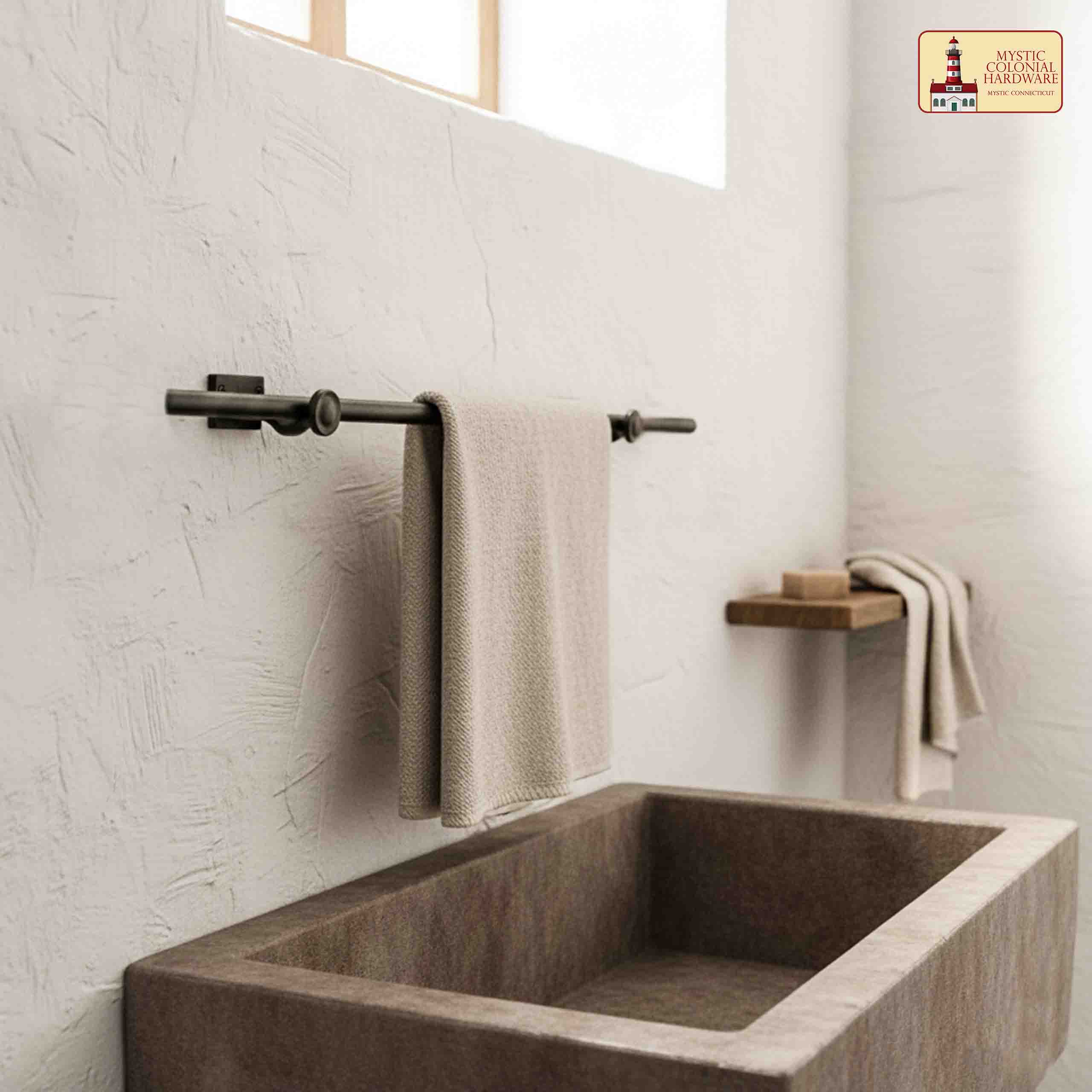 Mystic Colonial Hardware Supporto bastone tenda ghisa nera regolabile