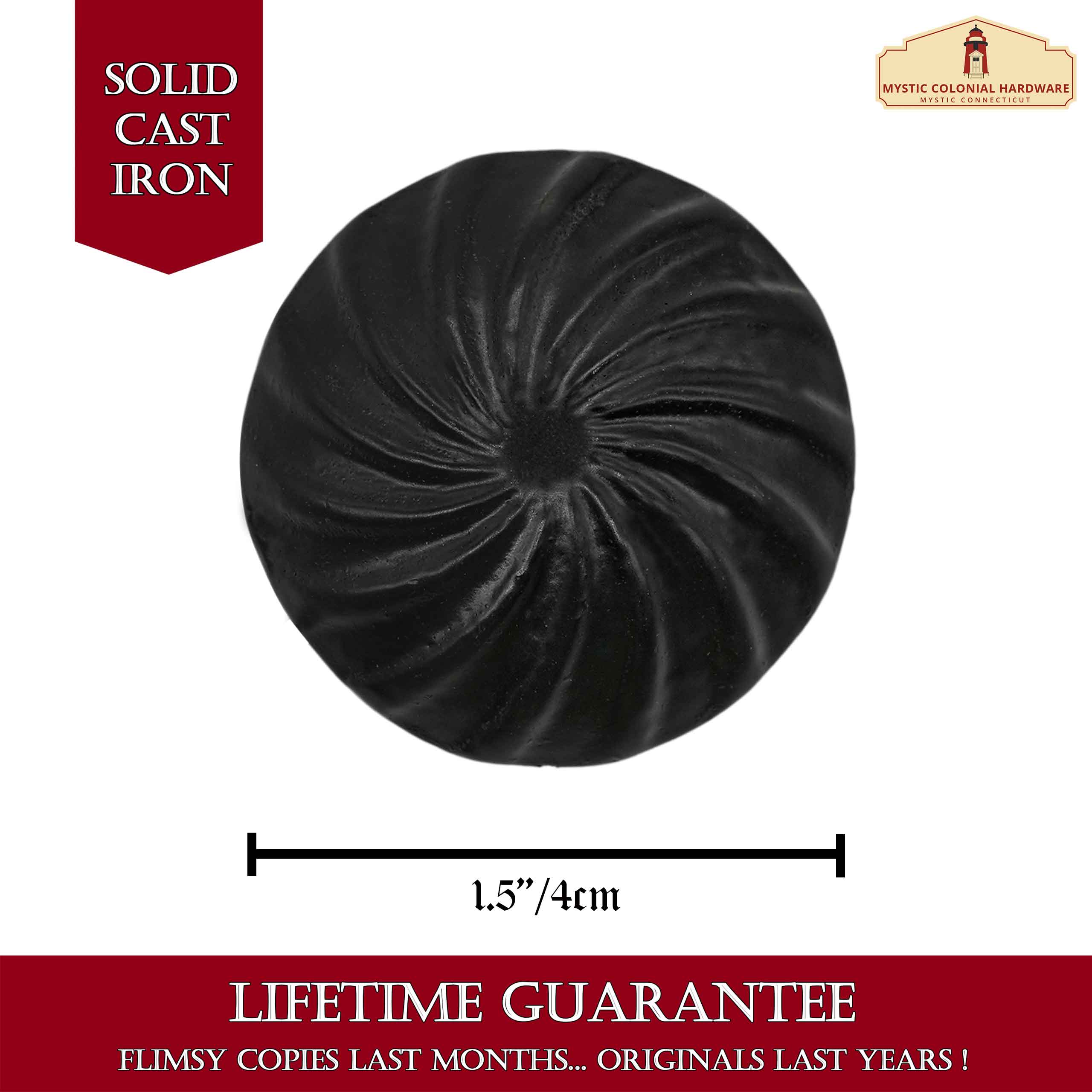 Mystic Colonial Hardware pomelli ferro battuto set 4 pezzi 4 cm