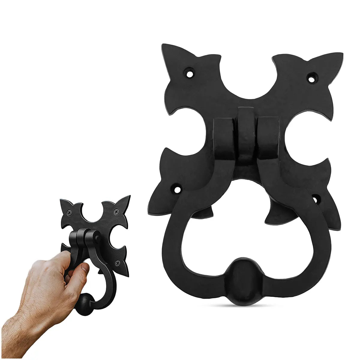 Mystic Colonial Hardware Gothic battente porta ferro battuto nero