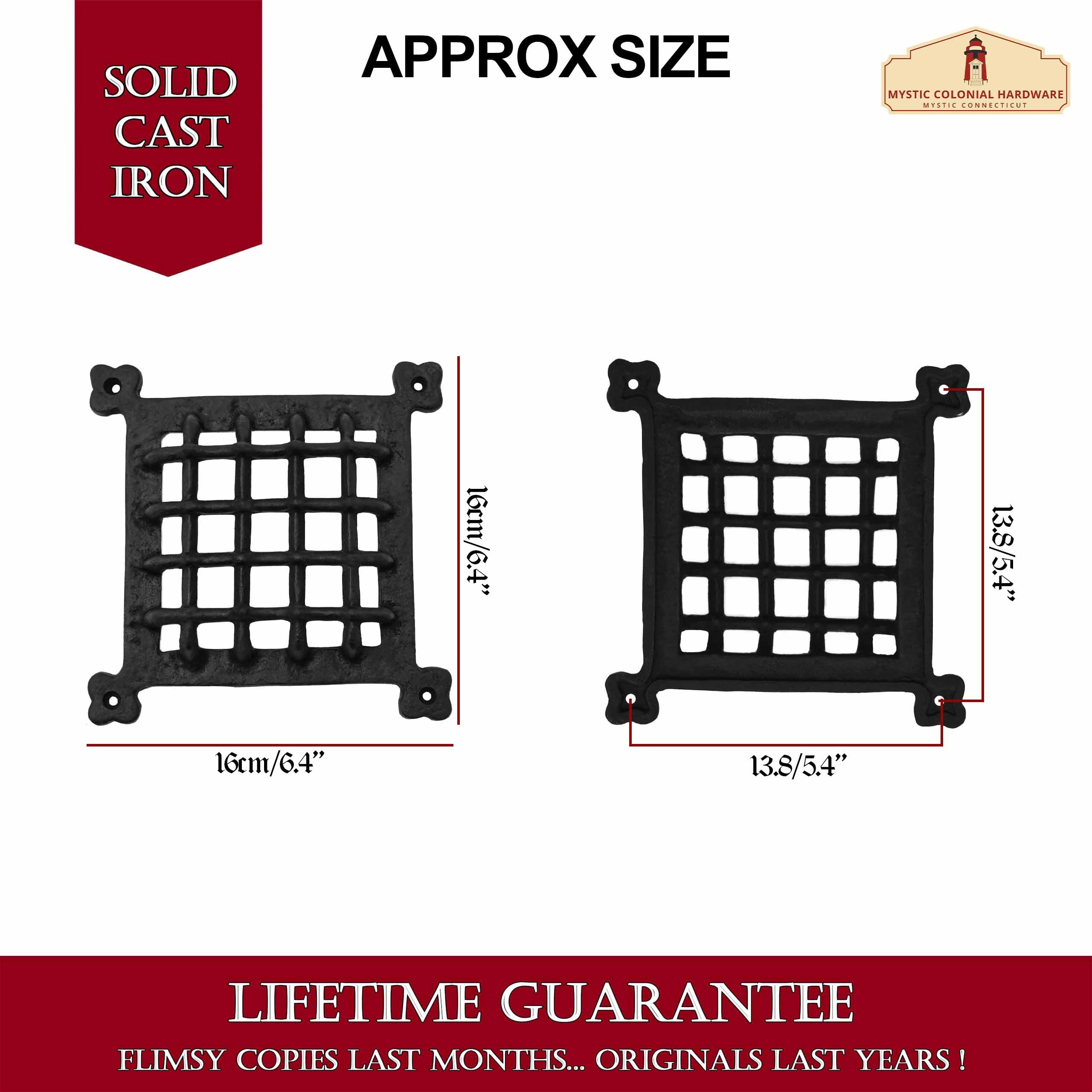 Mystic Colonial Hardware Griglia Spioncino 16x16 cm Ghisa Nera
