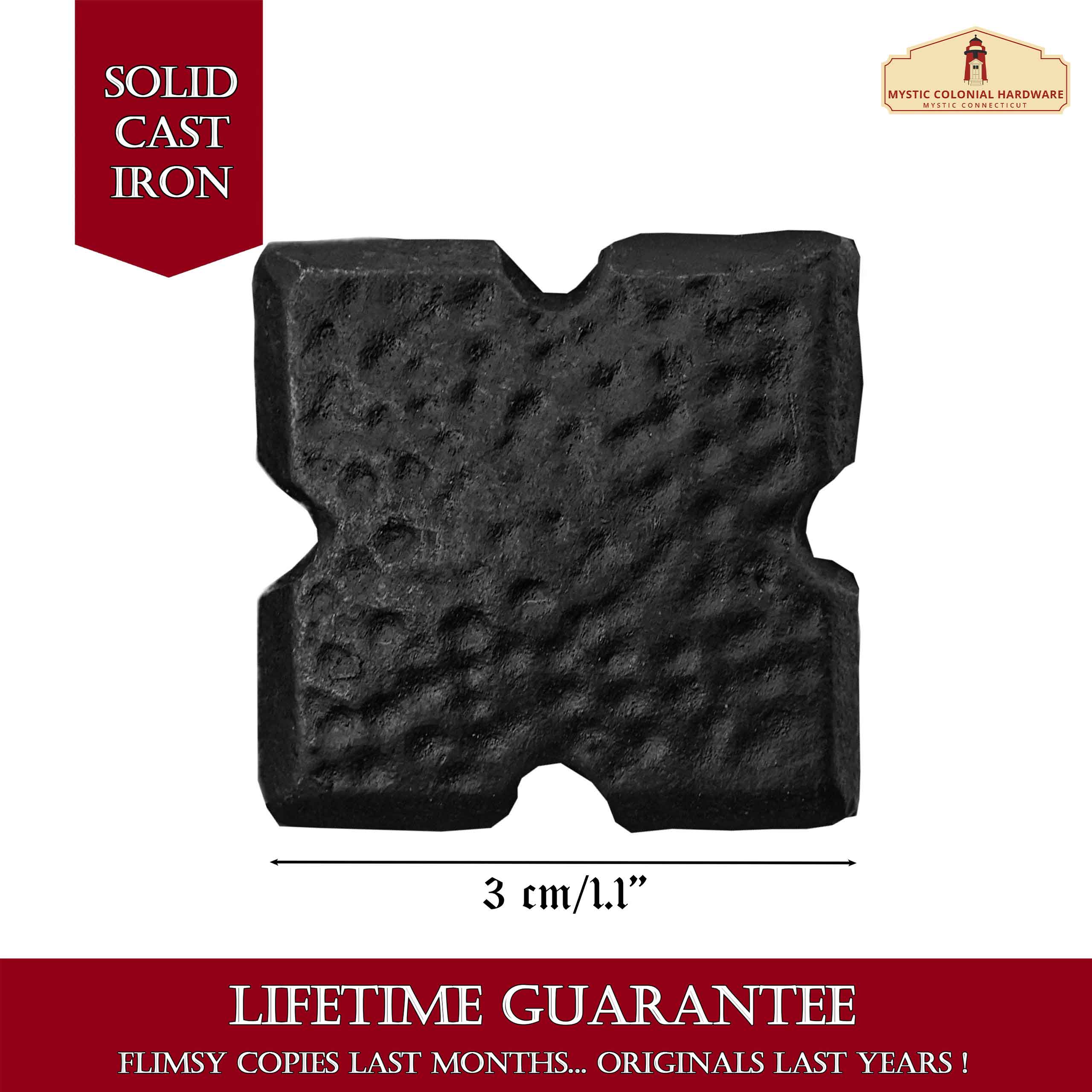 Mystic Colonial Borchie Ferro Battuto 3 cm Set 6 Pezzi Nere