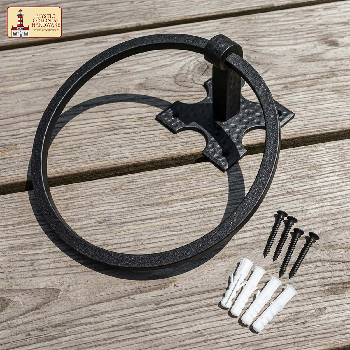 Mystic Colonial Ring portasalviette ferro battuto nero 15,9 cm