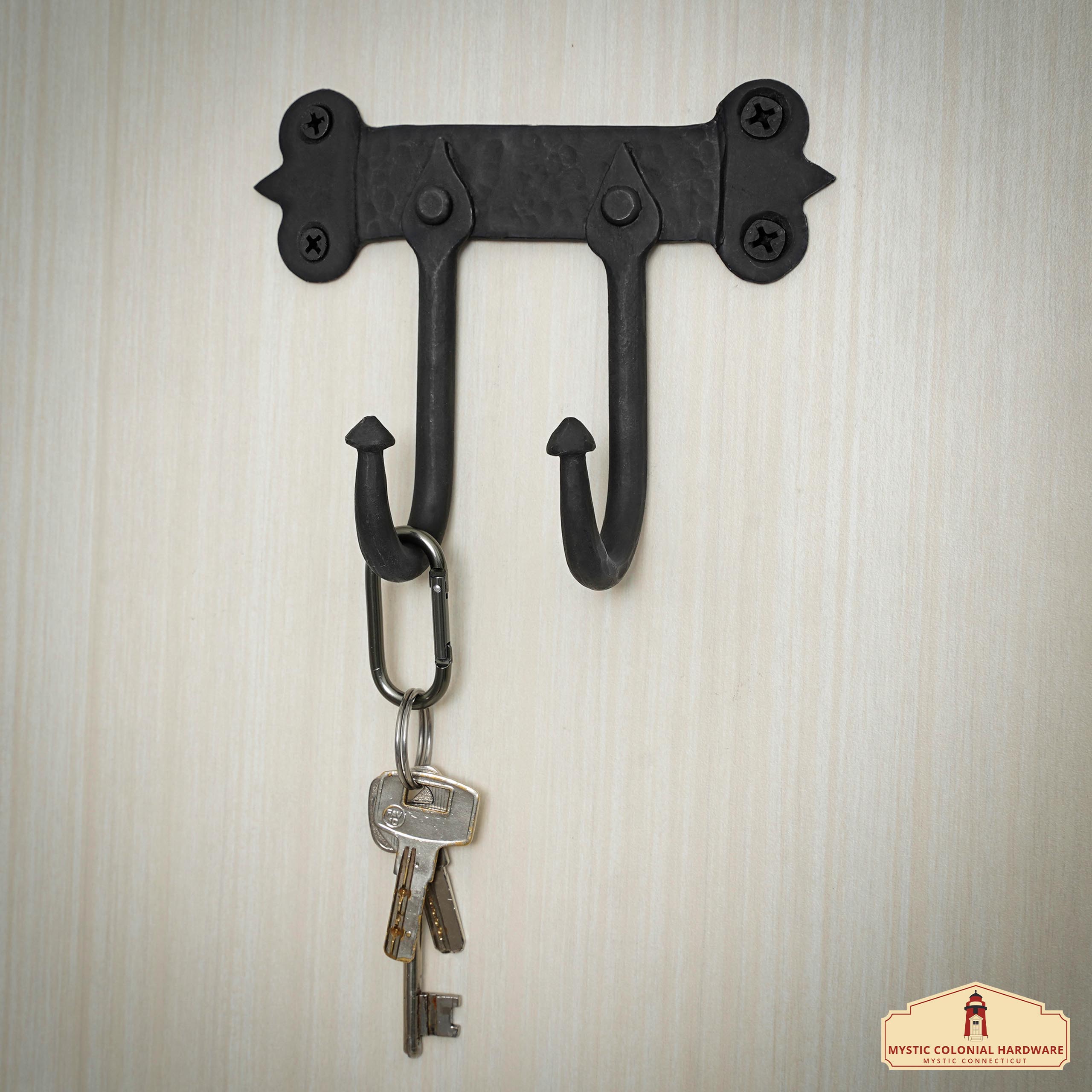 Mystic Colonial Hardware gancio parete ferro doppio 16,6 cm nero