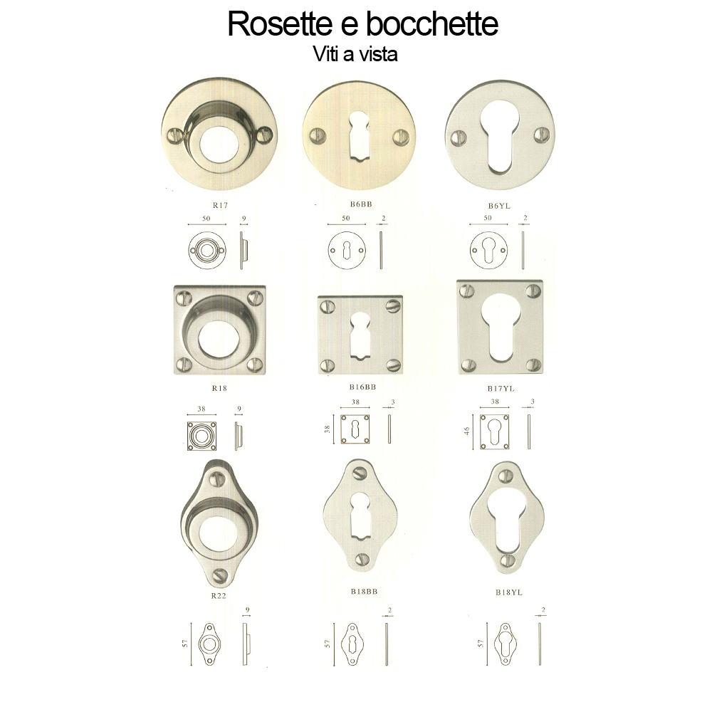 Spinardi bocchette viti a vista per porta