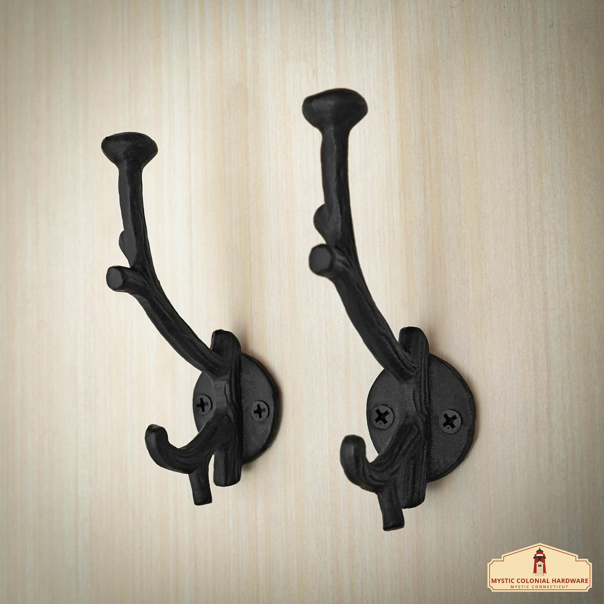 Mystic Colonial Hardware ganci parete ghisa 12x3,8 cm set 2 pezzi