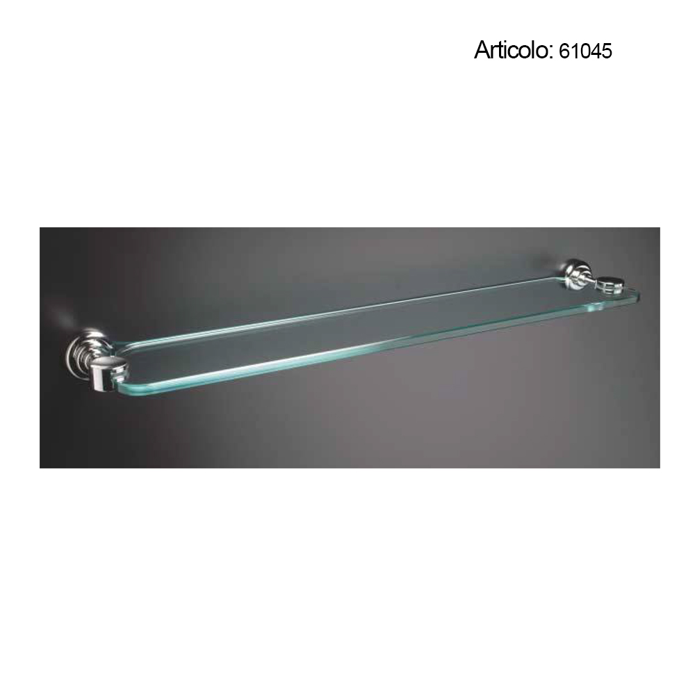 Spinardi Mensola bagno cristallo ottone cromato