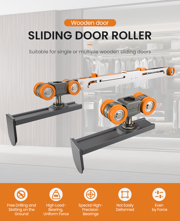 TopStrong 60KG carrello porta scorrevole legno ammortizzato