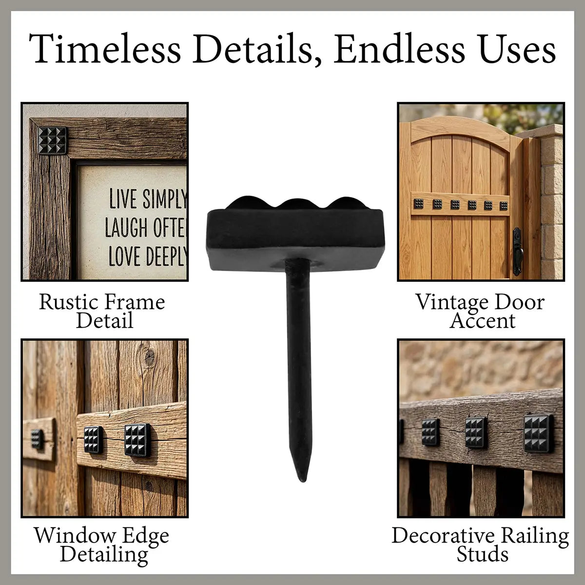 Mystic Colonial Hardware Borchie Ferro Quadrate Decorative Nero