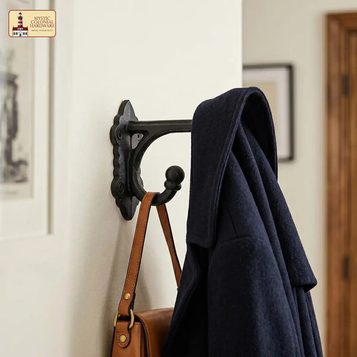 Mystic Colonial Hardware Ganci Doppio Set 2 Pezzi Ghisa Nera