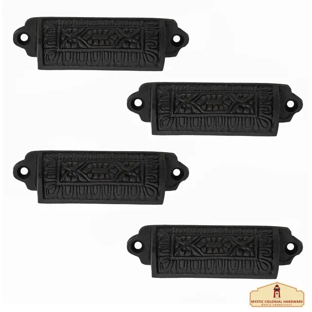 Mystic Colonial Rustic 9,3x2,2 cm maniglie cassetti ghisa set 4 pezzi