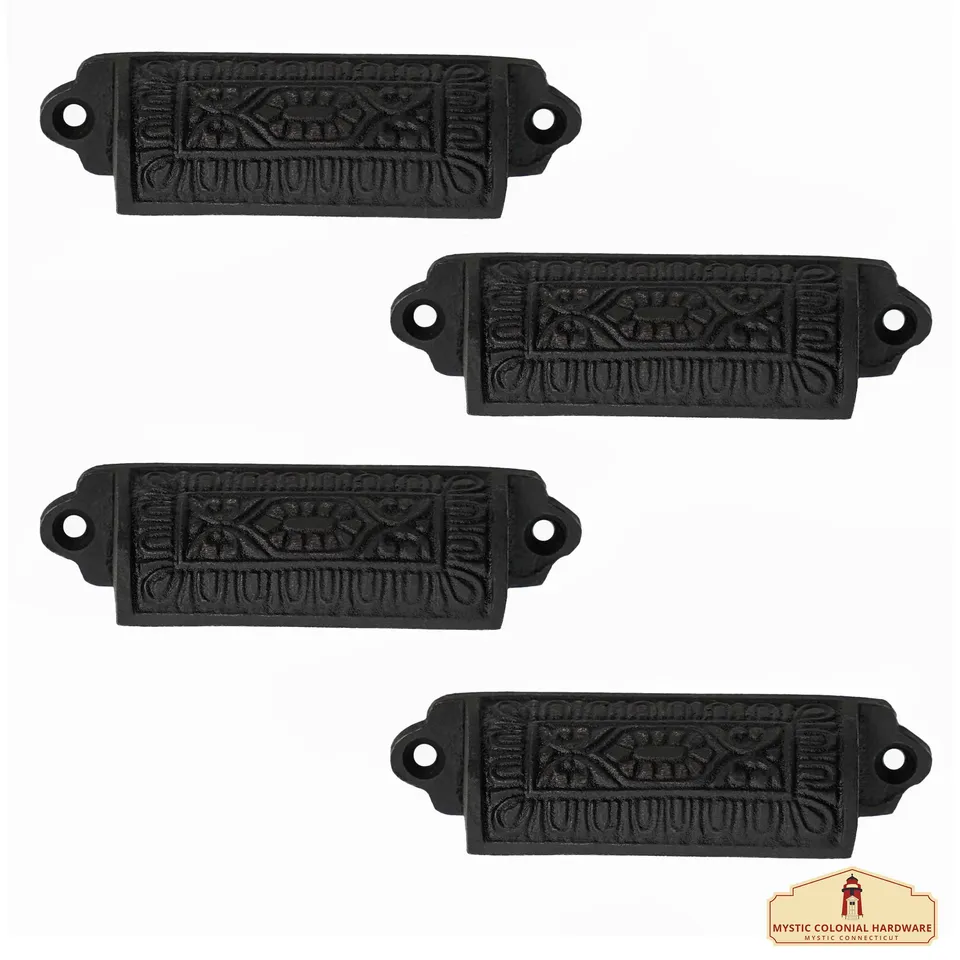 Mystic Colonial Rustic 9,3x2,2 cm maniglie cassetti ghisa set 4 pezzi