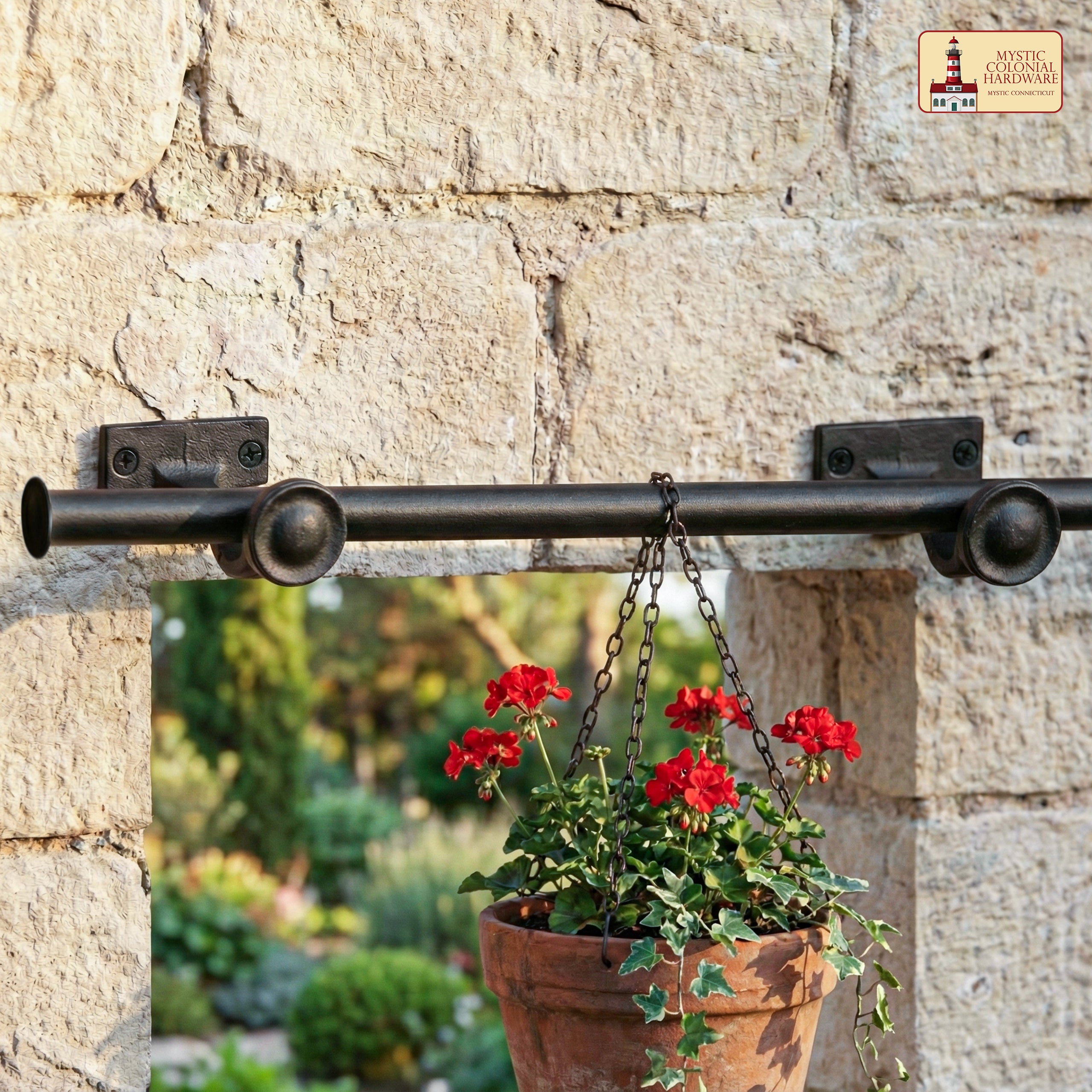 Mystic Colonial Hardware Supporto bastone tenda ghisa nera regolabile