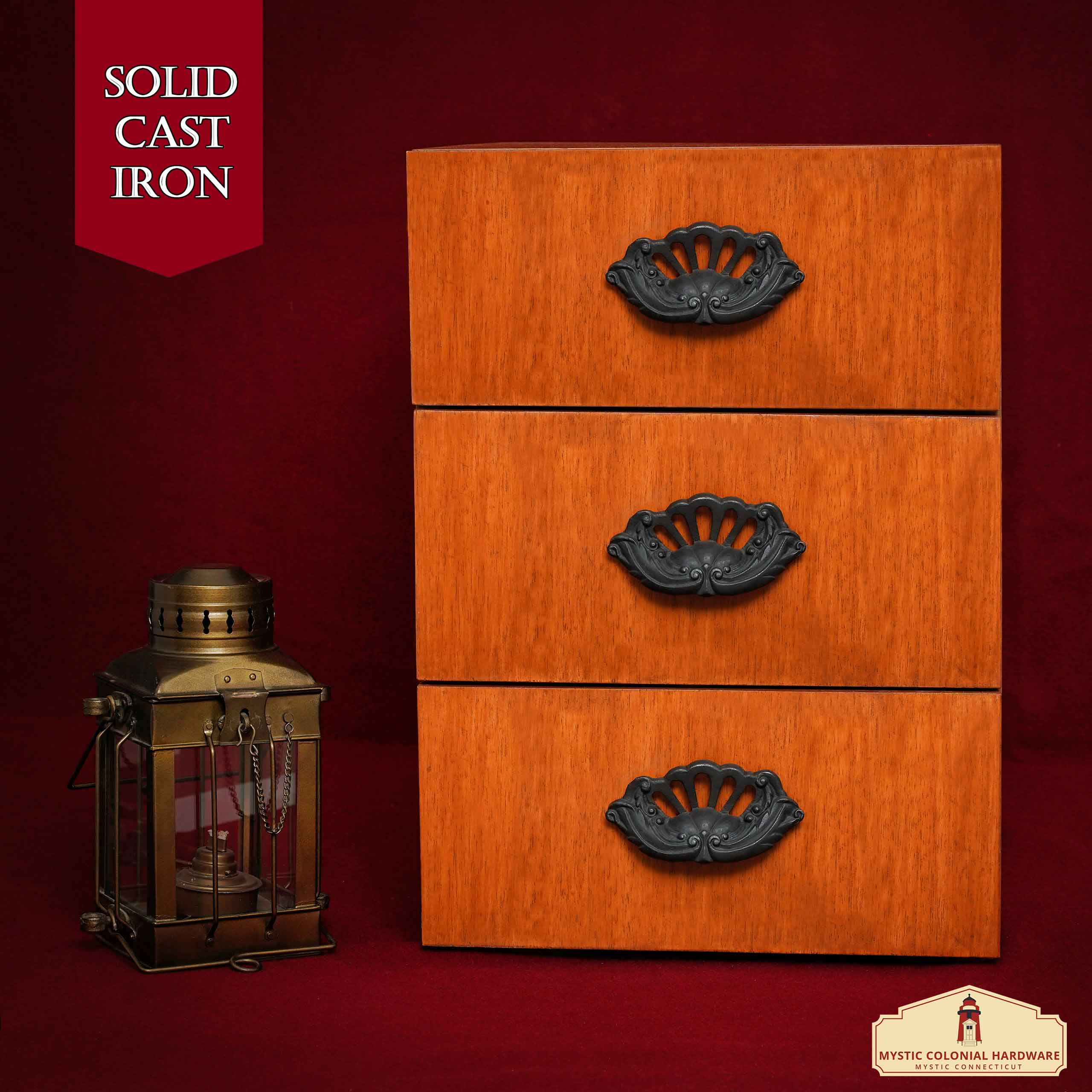Mystic Colonial pomello mobile ferro 6 cm nero set 4 pezzi