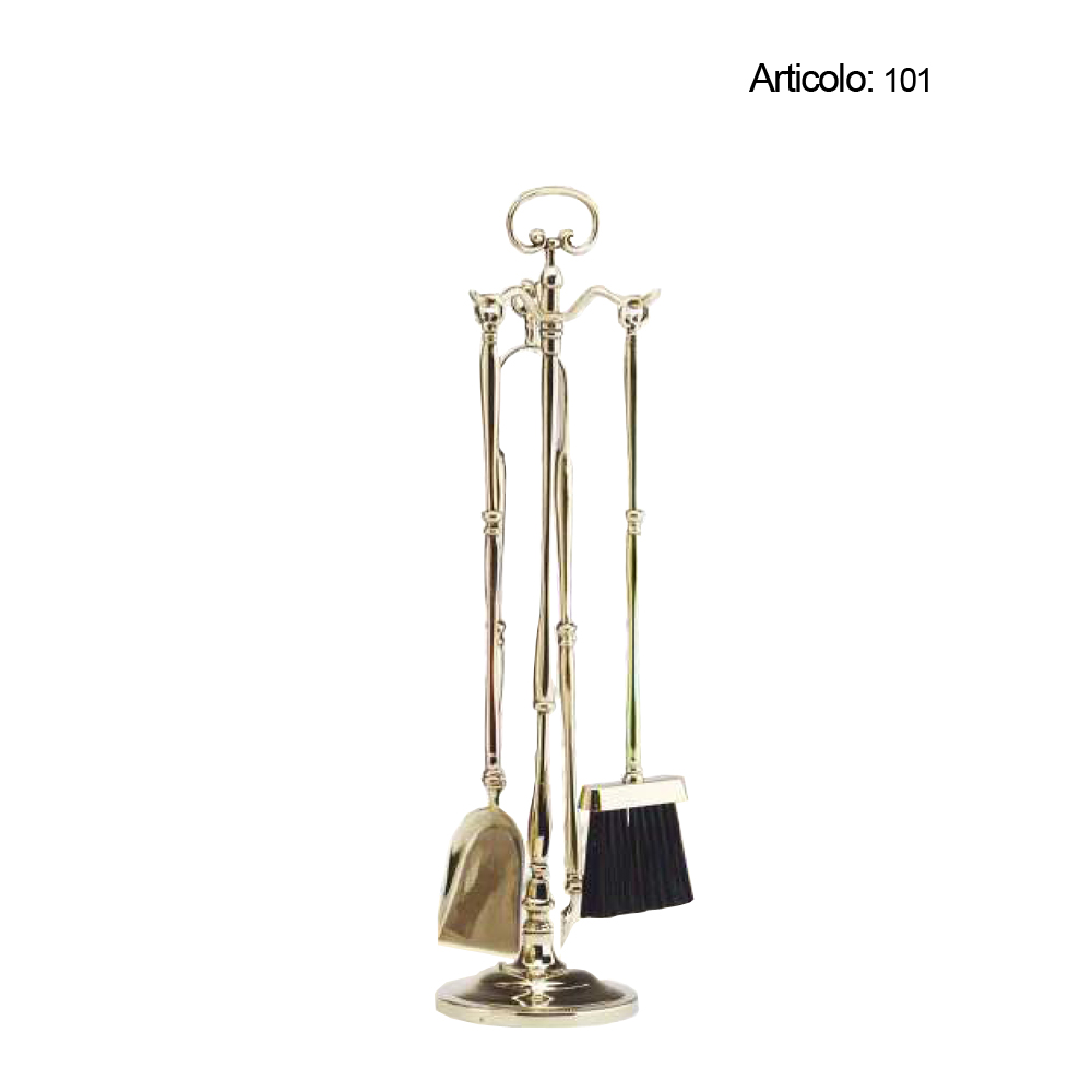 Spinardi 101 attrezzi camino ottone H 560 mm